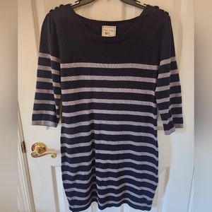 Pink Rose Black and Gray Stripped top